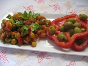 Chickpea Stew on Appetizer Tray