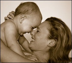 laughing mom&baby