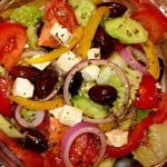 Greek Salad with Feta Cheese and Olives