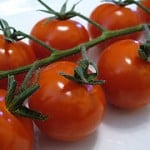 cherry tomatoes on the stem