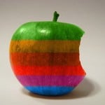 apple with rainbow stripes