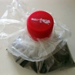 convert a plastic bag into a container with a spout