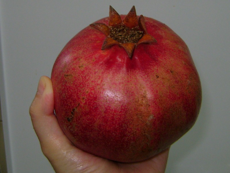 whole ripe pomegranate