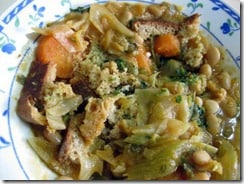 vegetarian ribollita stew with beans and cabbage