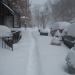 city covered in snow