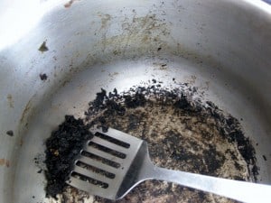 Burnt pressure cooker from my cooking disaster.