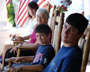 Emily Segal, her husband and two sons.