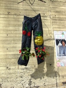 Jeans decorated with flowers