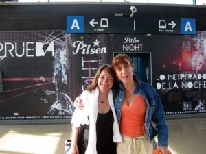 Friends at Medellin metro station