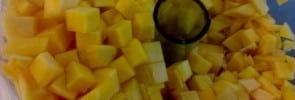 Yellow squash processed into cubes by Magimix5200XL