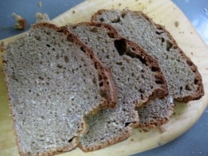Sourdough oatmeal bread slices