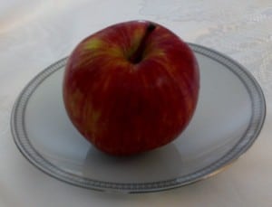 festive apple for Rosh Hashana on fine china